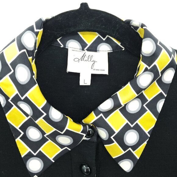 VTG Milly New York Mod-Style Wool/Silk Collared Knit Mini Dress Long Sleeve 6/8 - Picture 6 of 16